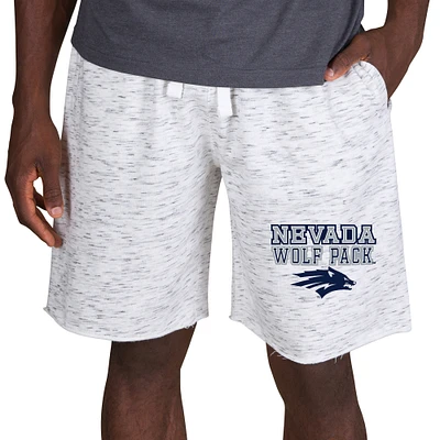 Men's Concepts Sport White/Charcoal Nevada Wolf Pack Alley Fleece Shorts