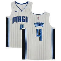 Jalen Suggs Orlando Magic Autographed Nike White Association Swingman Jersey with "2021 #5 Draft Pick" Inscription