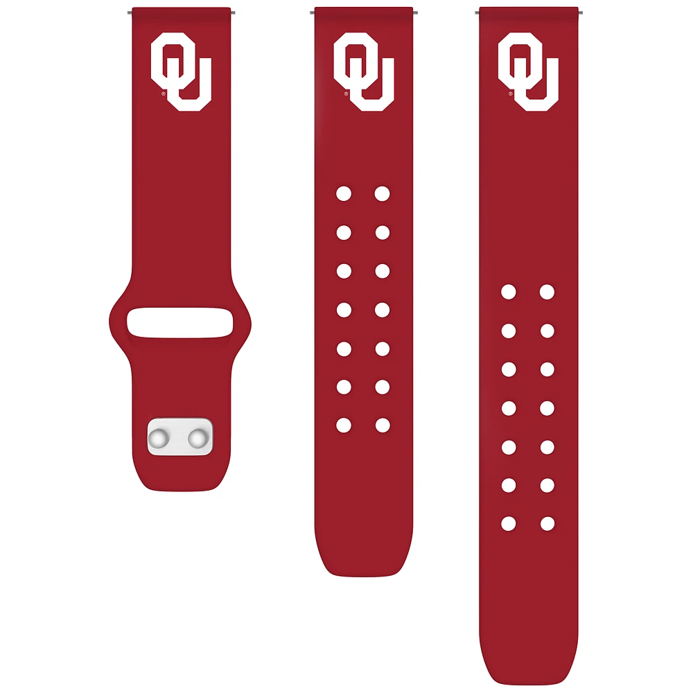 Crimson Oklahoma Sooners 20mm Samsung Silicone Watch Band