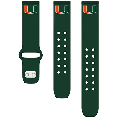 Green Miami Hurricanes 22mm Samsung Silicone Watch Band
