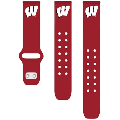 Red Wisconsin Badgers 22mm Samsung Silicone Watch Band