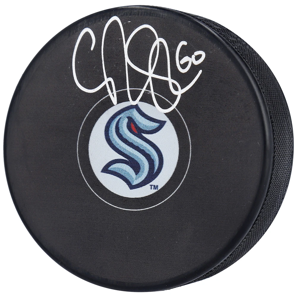 Chris Driedger Seattle Kraken Autographed Hockey Puck