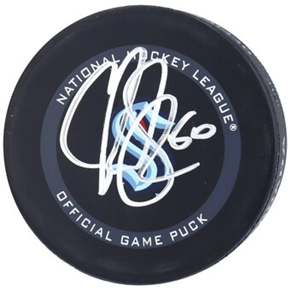 Chris Driedger Seattle Kraken Autographed Official Game Puck