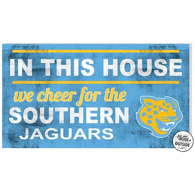 Southern University Jaguars 11'' x 20'' Indoor/Outdoor In This House Sign