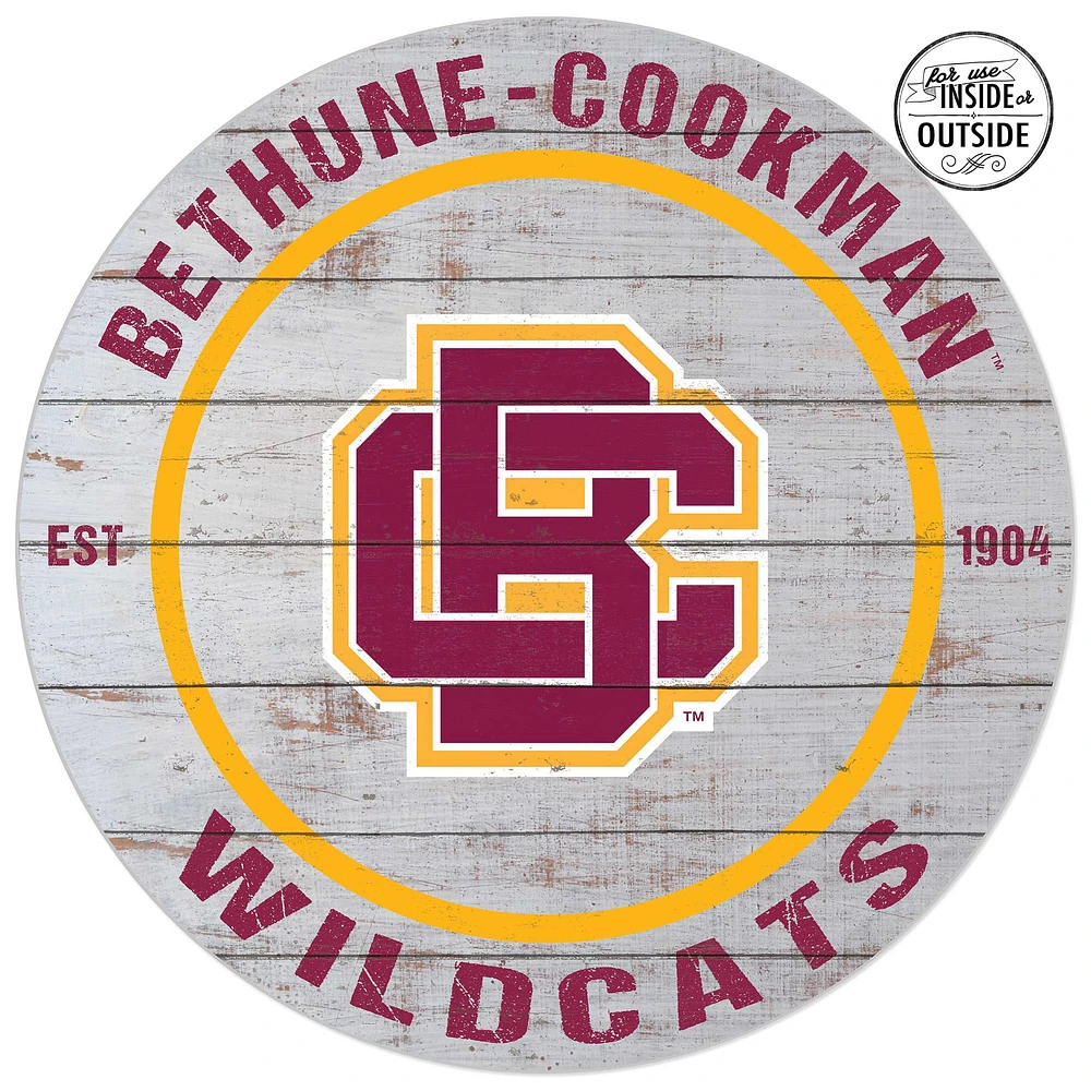 Bethune-Cookman Wildcats 20'' x 20'' Indoor/Outdoor Weathered Circle Sign