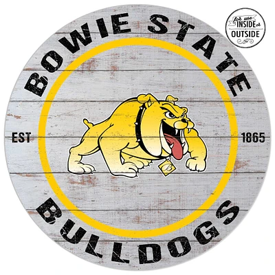 Bowie State Bulldogs 20'' x 20'' Indoor/Outdoor Weathered Circle Sign