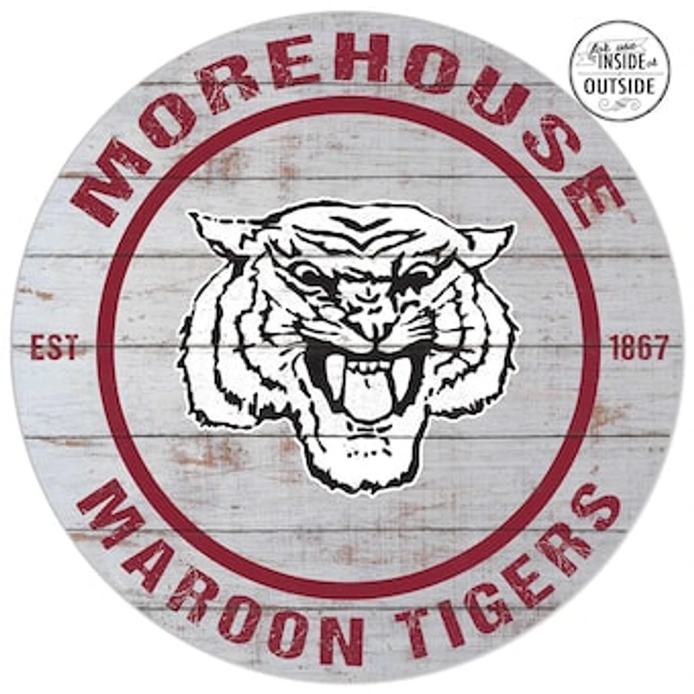 Morehouse Maroon Tigers 20'' x 20'' Indoor/Outdoor Weathered Circle Sign