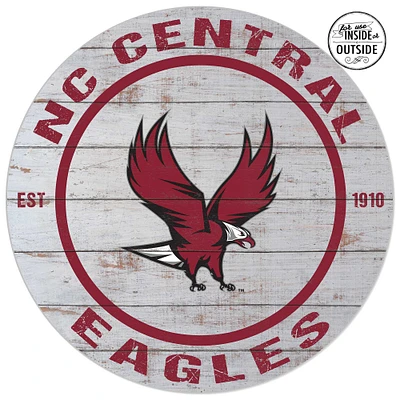 North Carolina Central Eagles 20'' x 20'' Indoor/Outdoor Weathered Circle Sign