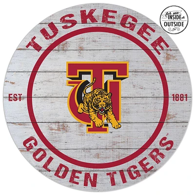 Tuskegee Golden Tigers 20'' x 20'' Indoor/Outdoor Weathered Circle Sign