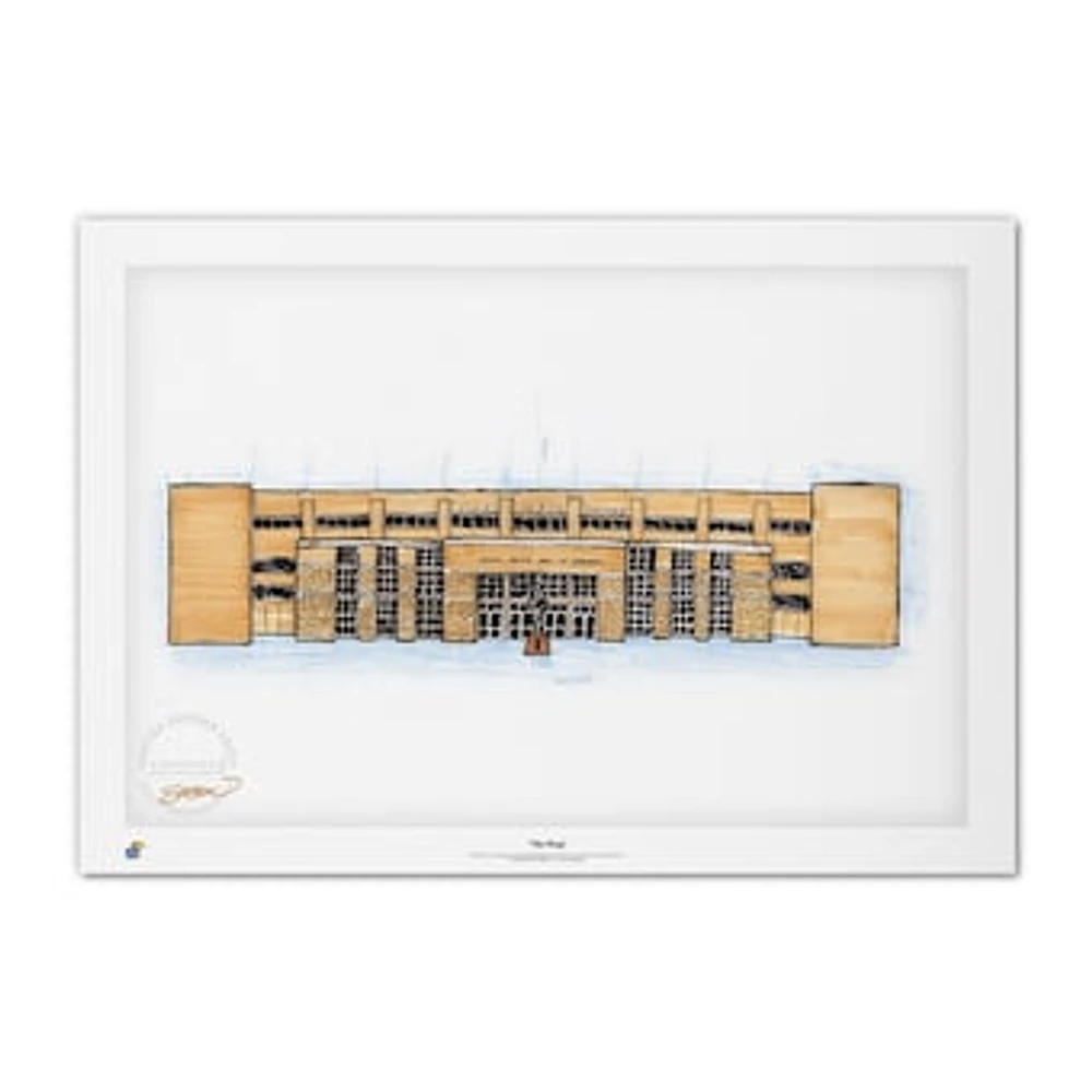 Kansas Jayhawks Allen Fieldhouse Sketch 11'' x 8.5'' Fine Art Print
