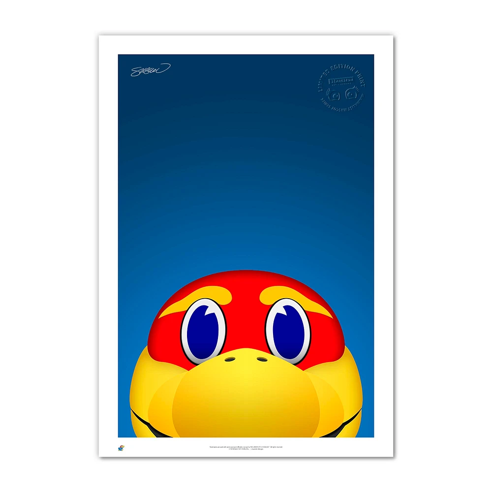 Kansas Jayhawks 14'' x 20'' Big Jay Fine Art Print