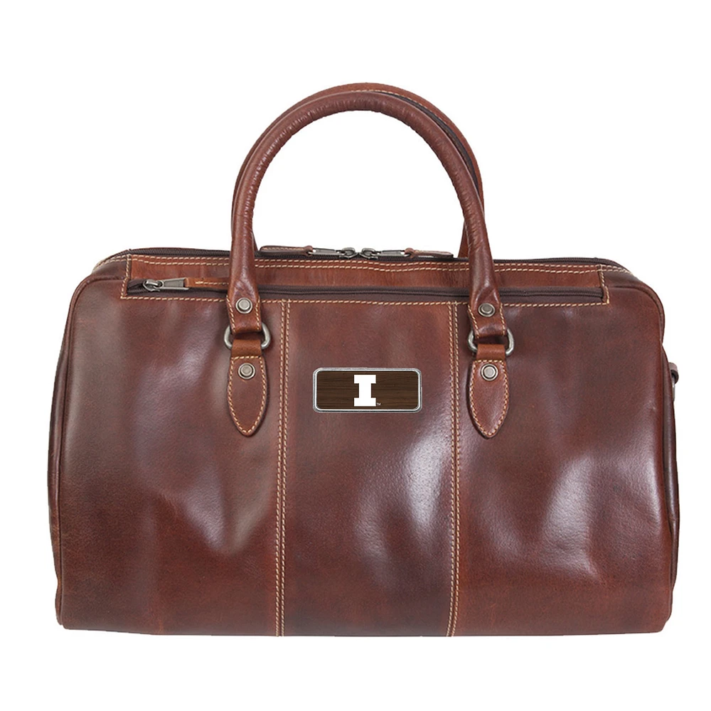 Brown Illinois Fighting Illini Logo Plate Niagara Canyon Duffel Bag