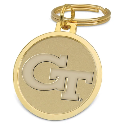 Gold Georgia Tech Yellow Jackets Split-Wire Logo Key Ring