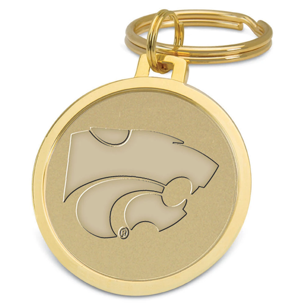 Gold Kansas State Wildcats Split-Wire Logo Key Ring