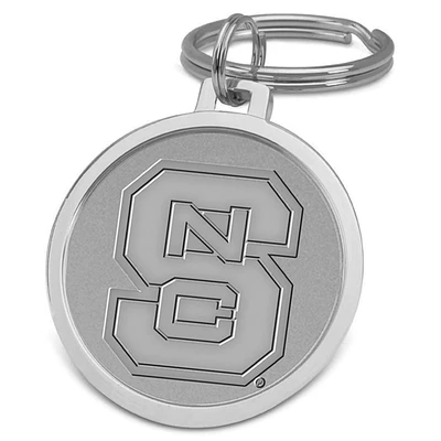 Silver NC State Wolfpack Split-Wire Logo Key Ring