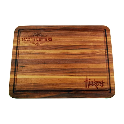 Nebraska Huskers Large Acacia Personalized Cutting & Serving Board