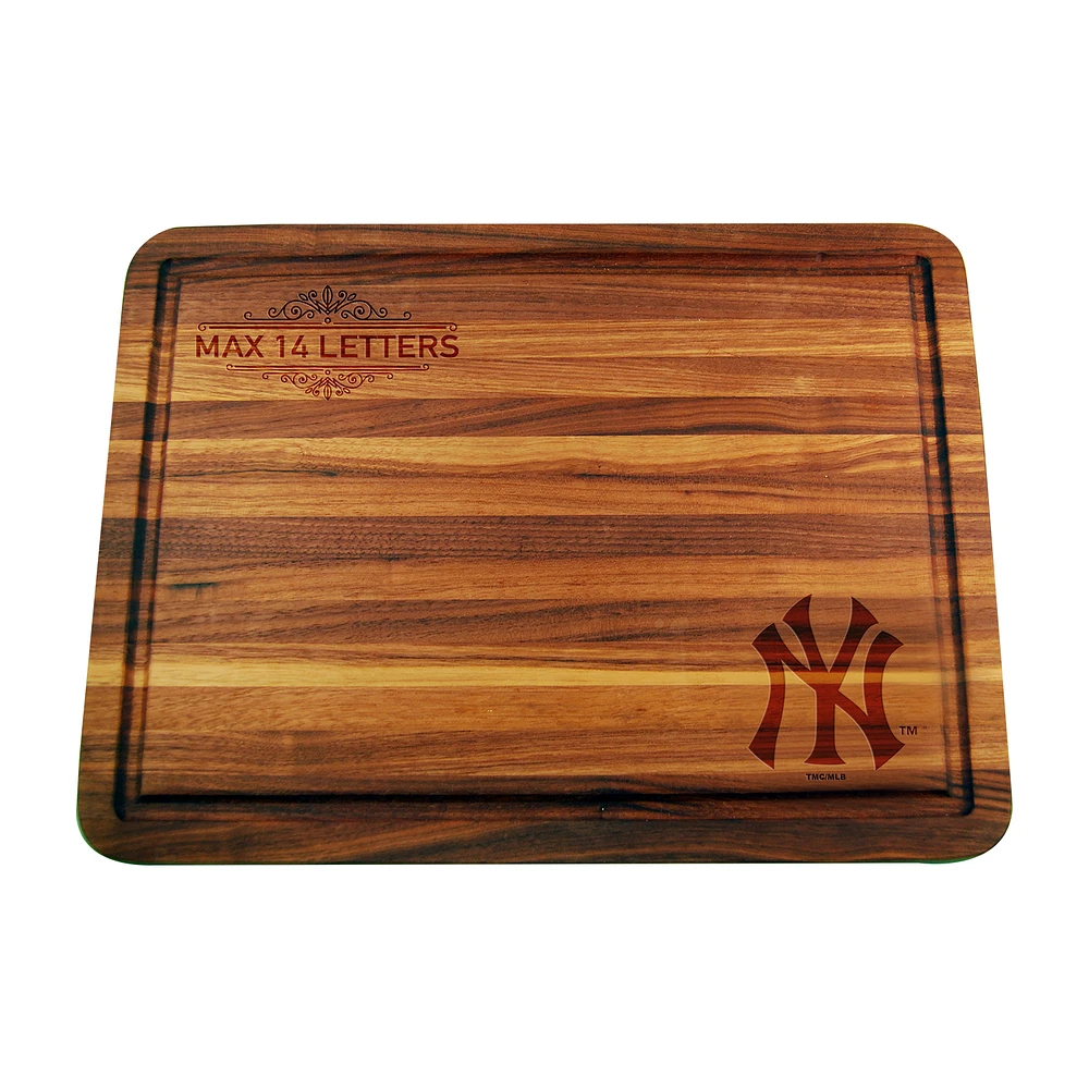 New York Yankees Large Acacia Personalized Cutting & Serving Board