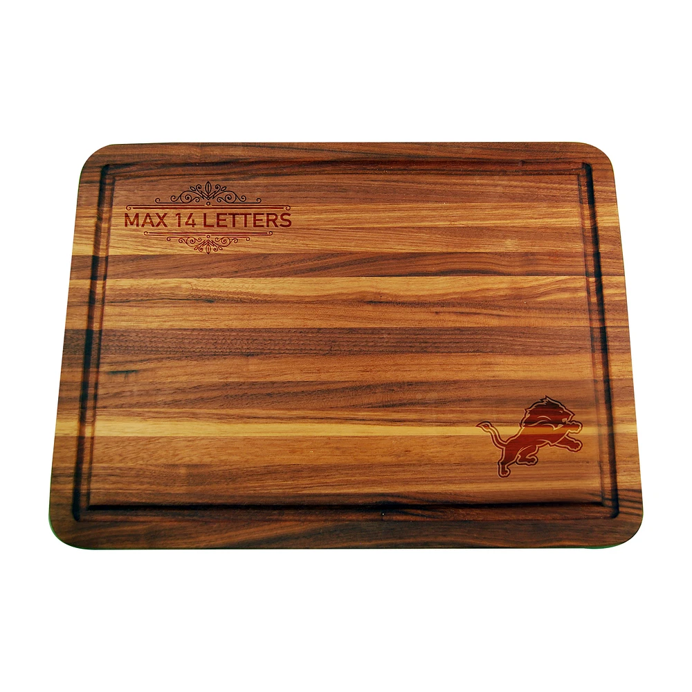 Detroit Lions Large Acacia Personalized Cutting & Serving Board