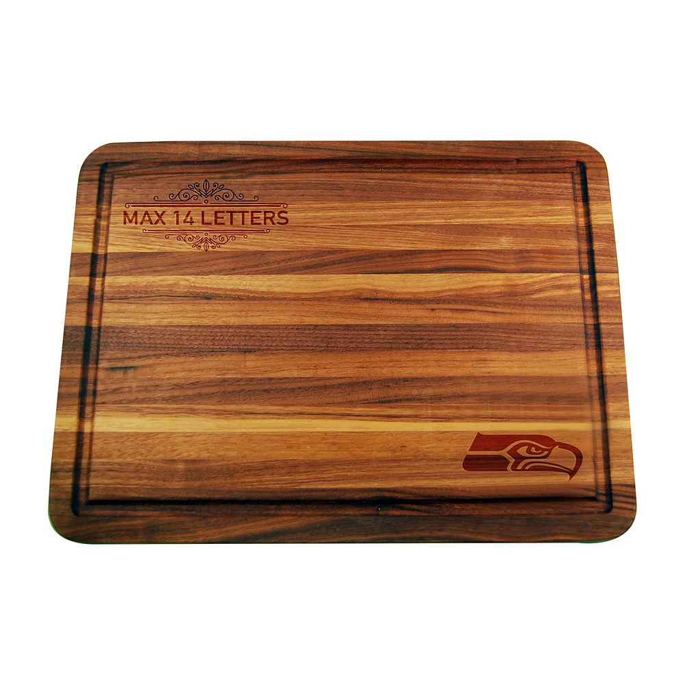 Seattle Seahawks Large Acacia Personalized Cutting & Serving Board