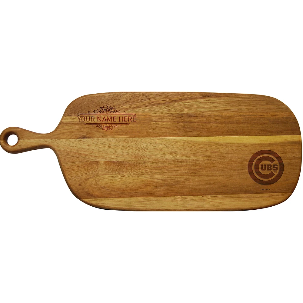 Chicago Cubs Personalized Acacia Paddle Serving Board