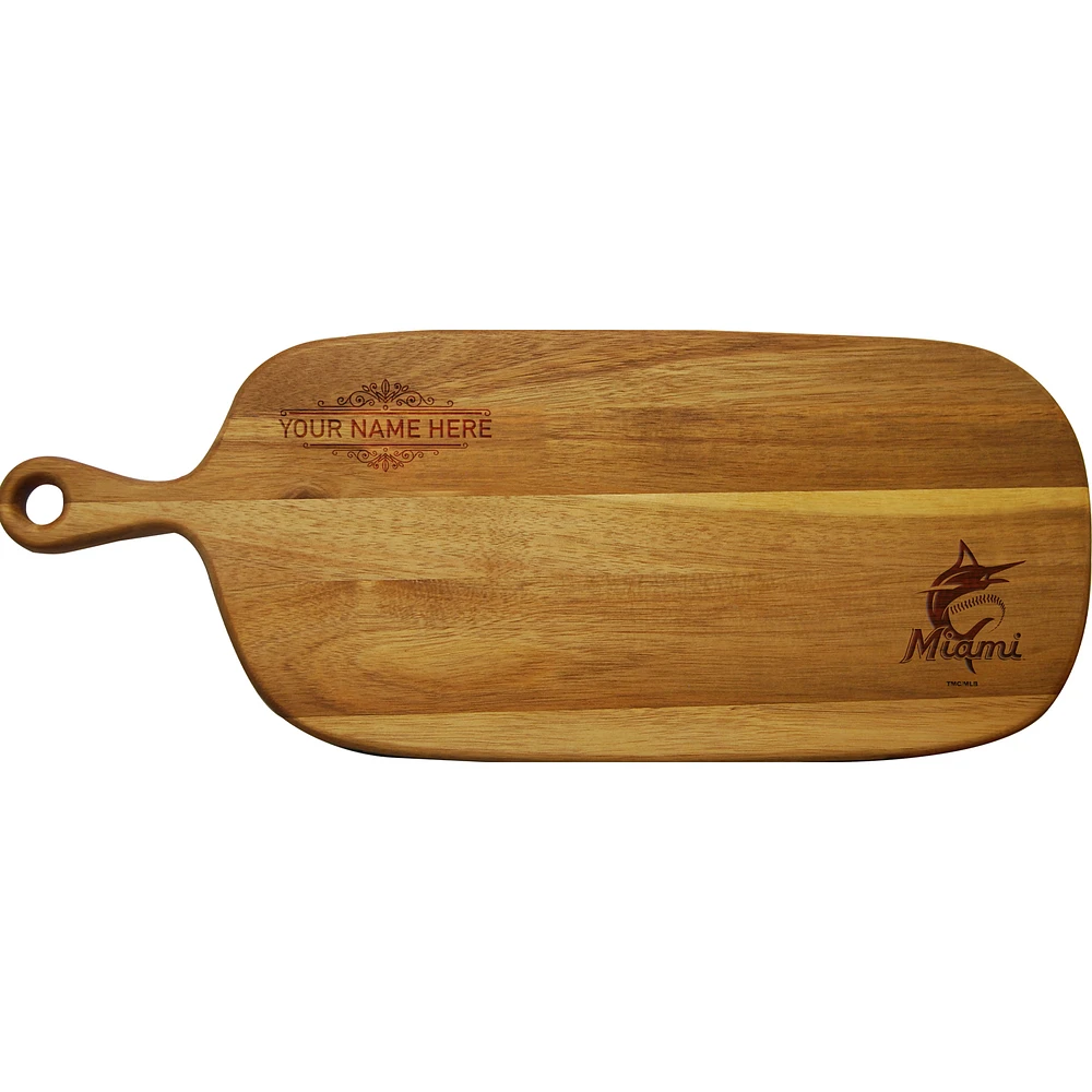 Miami Marlins Personalized Acacia Paddle Serving Board