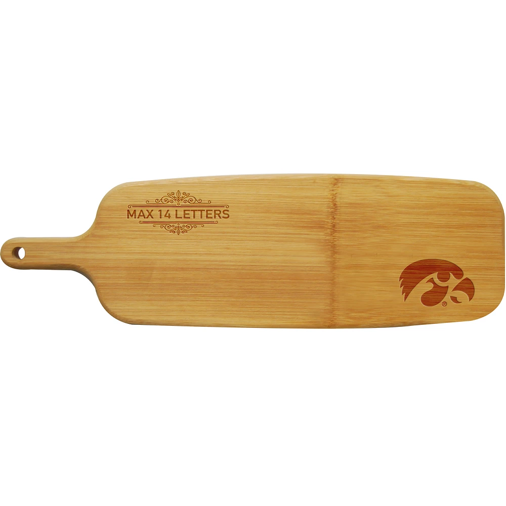 Iowa Hawkeyes Personalized Bamboo Paddle Serving Board