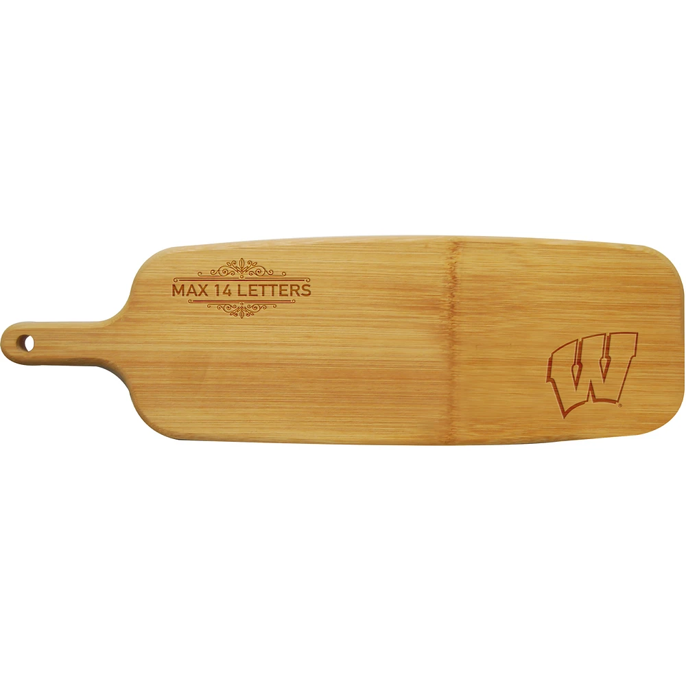 Wisconsin Badgers Personalized Bamboo Paddle Serving Board