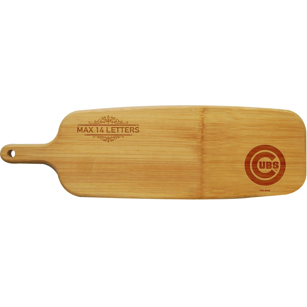 Chicago Cubs Personalized Bamboo Paddle Serving Board