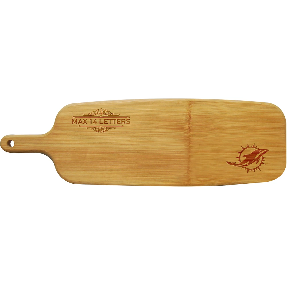 Miami Dolphins Personalized Bamboo Paddle Serving Board