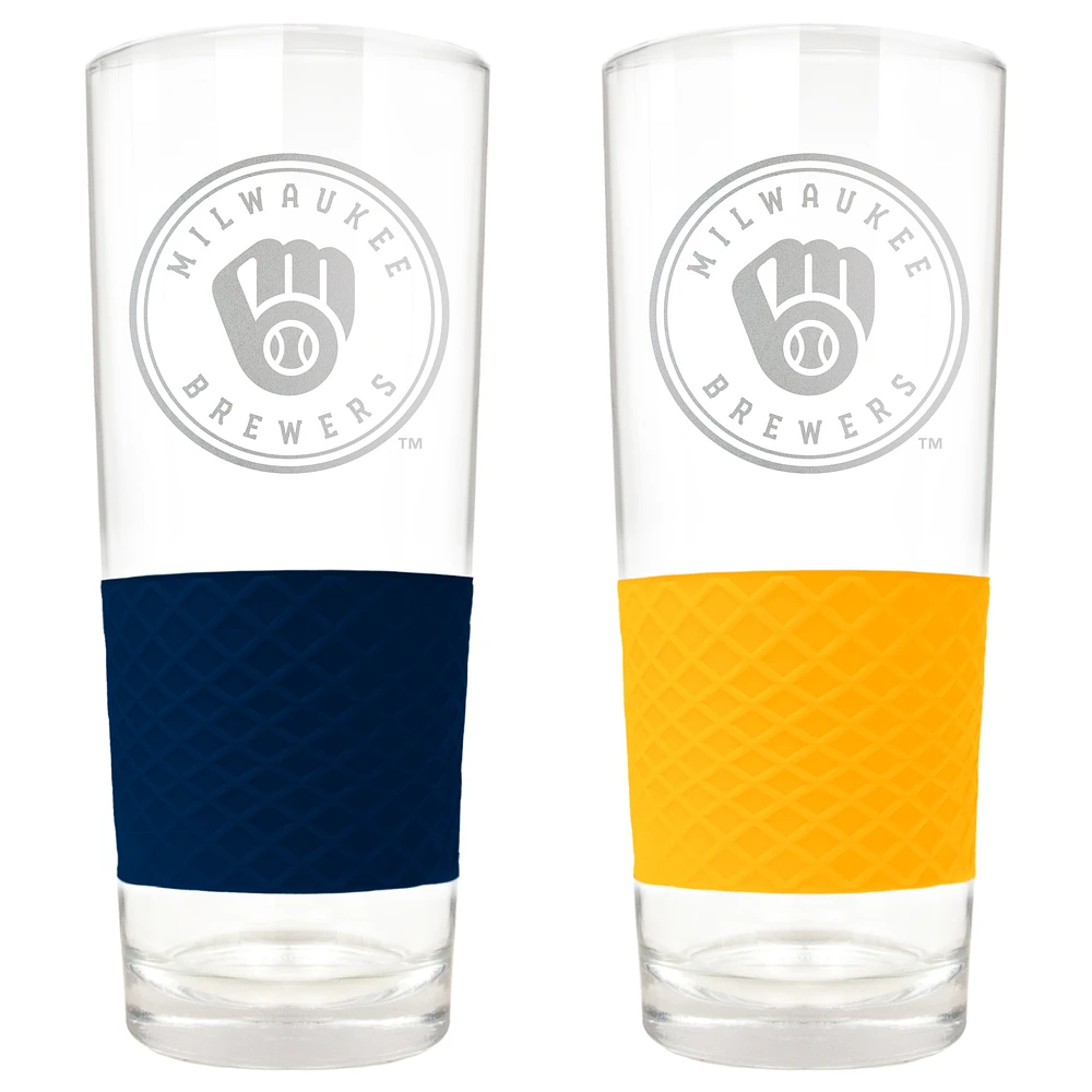 Milwaukee Brewers 22oz. Logo Score Pint Glass Two-Piece Set