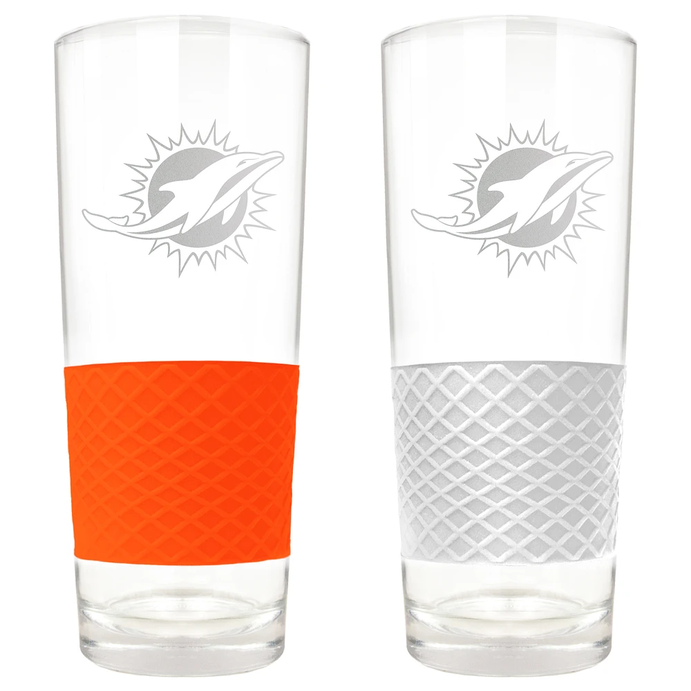 Miami Dolphins 22oz. Logo Score Pint Glass Two-Piece Set