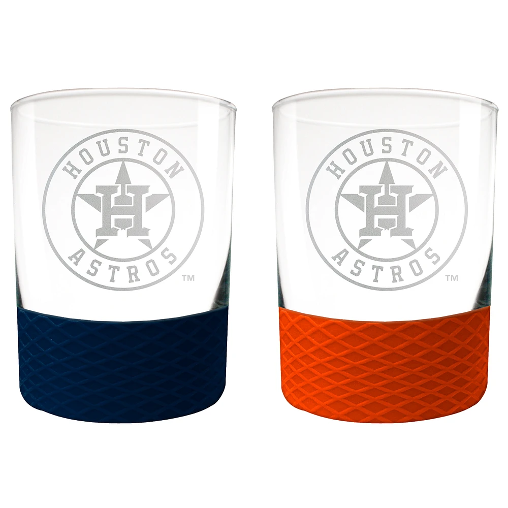 Houston Astros 14oz. Commissioner Rocks Glass Two-Piece Set