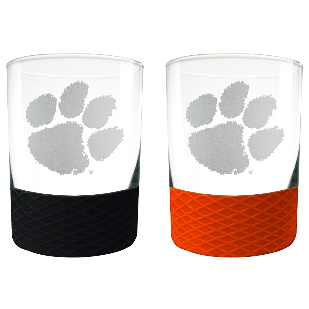 Clemson Tigers 14oz. Commissioner Rocks Glass Two-Piece Set