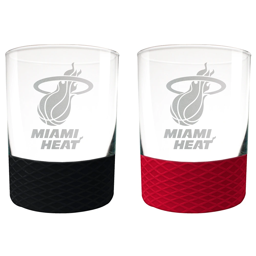 Miami Heat 14oz. Commissioner Rocks Glass Two-Piece Set