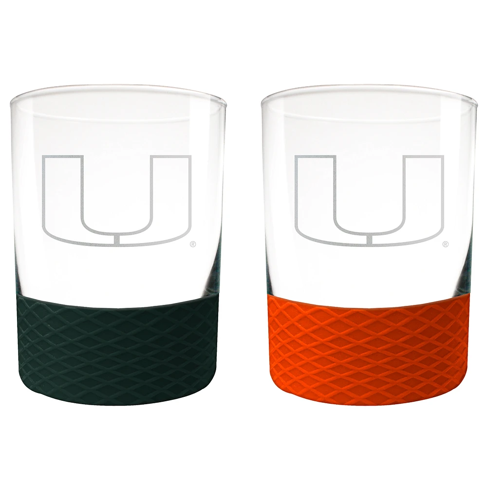 Miami Hurricanes 14oz. Commissioner Rocks Glass Two-Piece Set