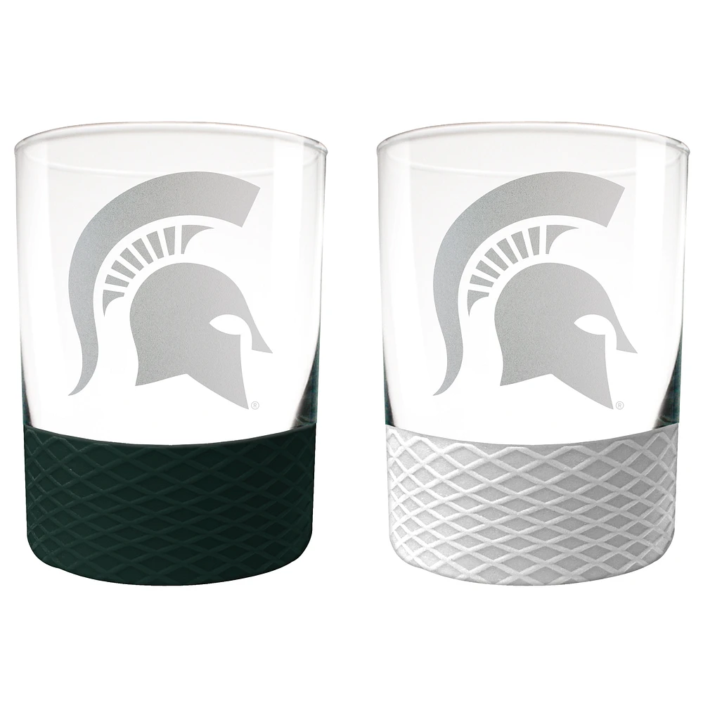 Michigan State Spartans 14oz. Commissioner Rocks Glass Two-Piece Set