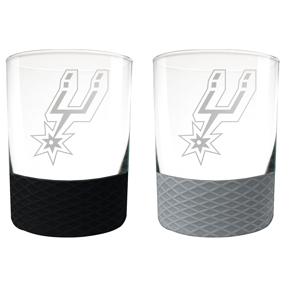 San Antonio Spurs 14oz. Commissioner Rocks Glass Two-Piece Set