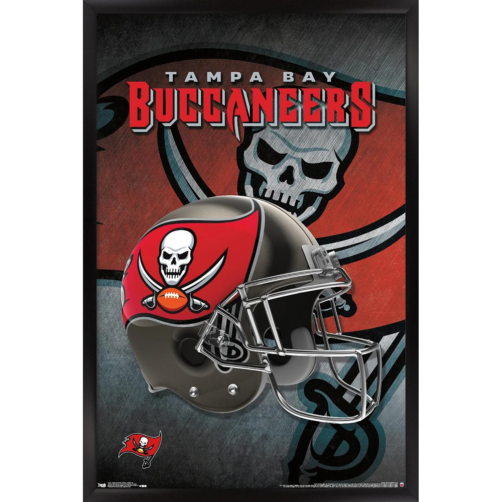 Tampa Bay Buccaneers 24.25'' x 35.75'' Framed Team Helmet Poster