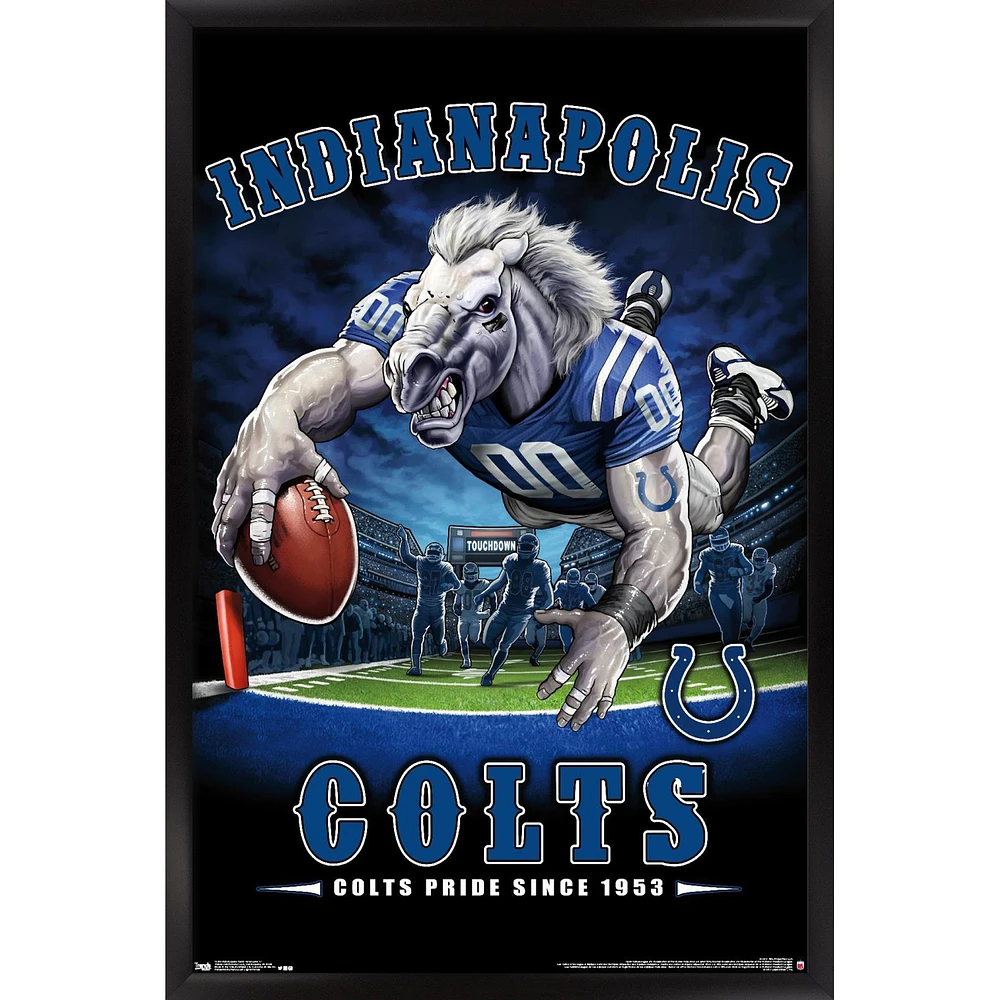 Indianapolis Colts 24.25'' x 35.75'' Framed Mascot Endzone Poster