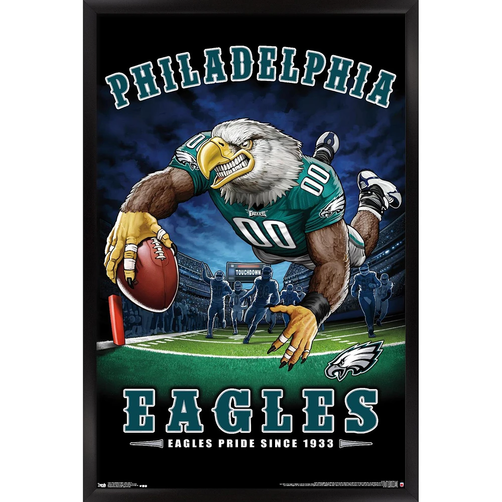 Philadelphia Eagles 24.25'' x 35.75'' Framed Mascot Endzone Poster