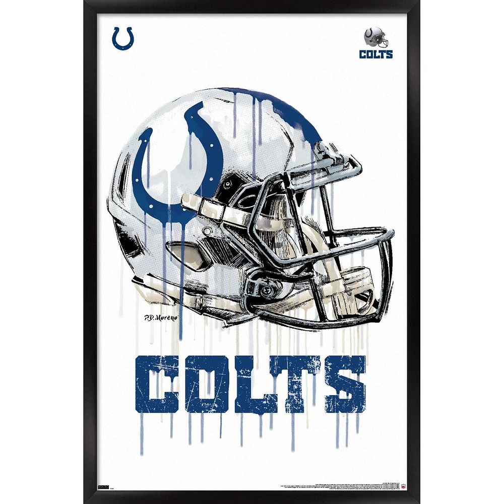 Indianapolis Colts 24.25'' x 35.75'' Framed Helmet Poster