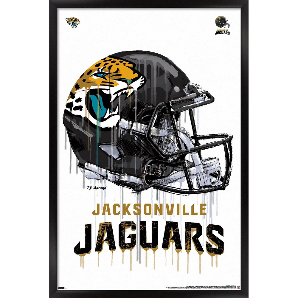 Jacksonville Jaguars 24.25'' x 35.75'' Framed Helmet Poster