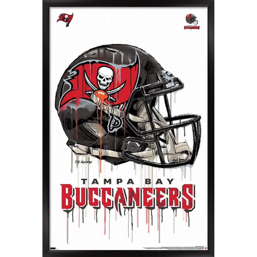 Tampa Bay Buccaneers 24.25'' x 35.75'' Framed Helmet Poster