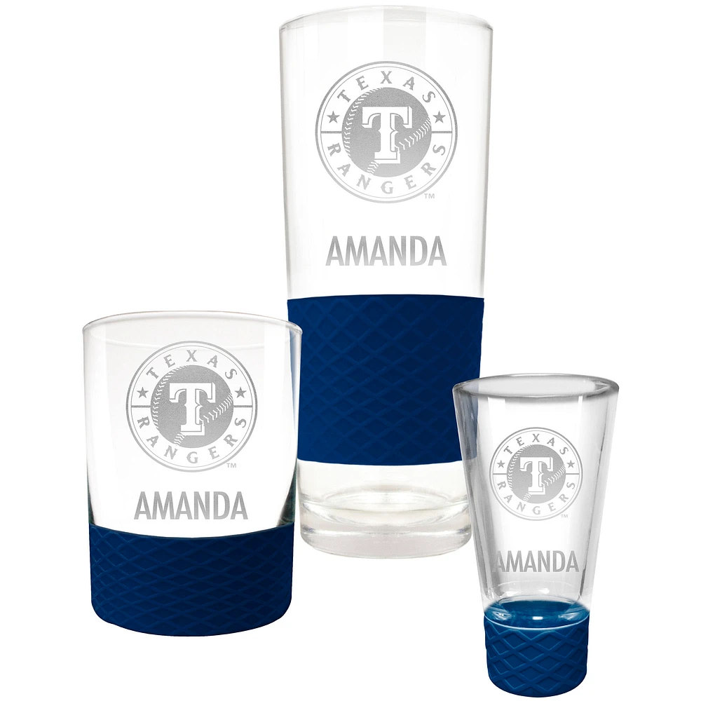 Texas Rangers 3-Piece Personalized Homegating Drinkware Set