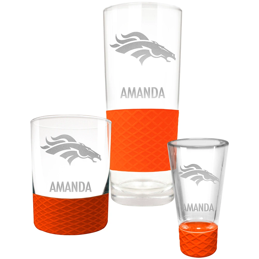 Denver Broncos 3-Piece Personalized Homegating Drinkware Set