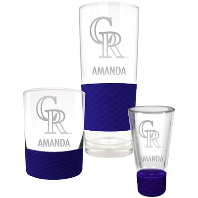 Colorado Rockies 3-Piece Personalized Homegating Drinkware Set