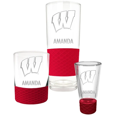 Wisconsin Badgers 3-Piece Personalized Homegating Drinkware Set