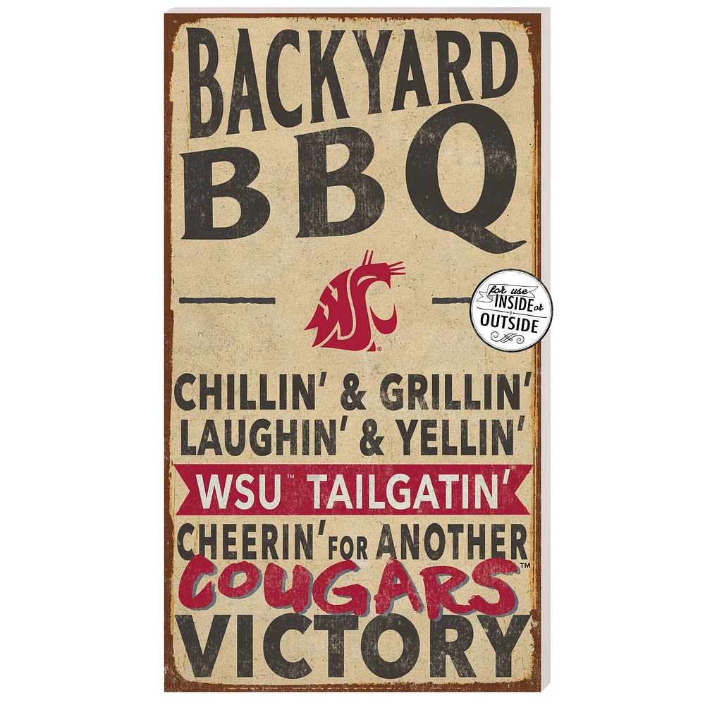 Washington State Cougars 11'' x 20'' Indoor/Outdoor BBQ Sign