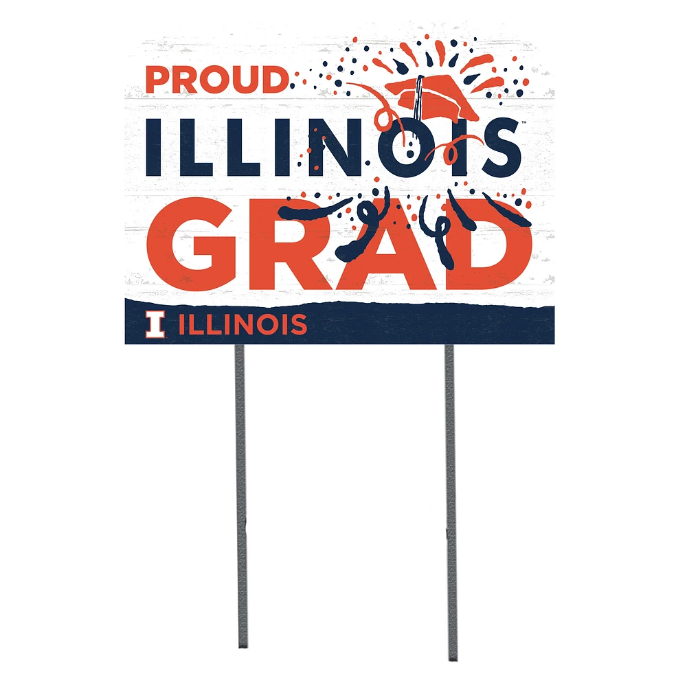 Illinois Fighting Illini 18'' x 24'' Proud Grad Yard Sign