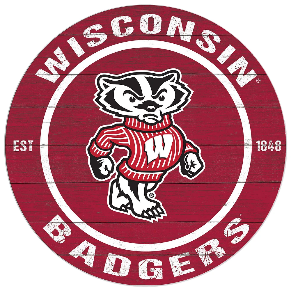 Wisconsin Badgers 20'' x 20'' Indoor/Outdoor Circle Sign